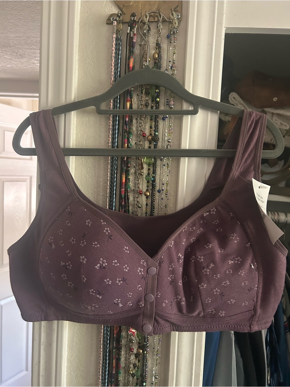 Daisy Plum Floral Wireless Front-Button Bra